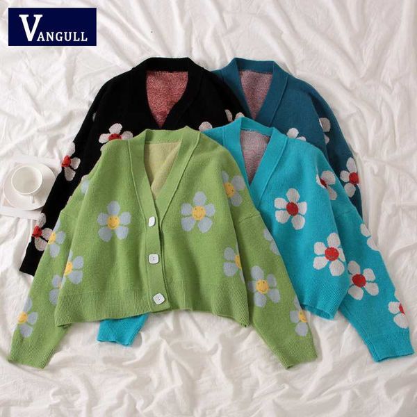 vangull preppy style flower knit cardigans sweater women v neck loose elegaht thicked pull femme print short casual autumn coat, White
vangull preppy style flower knit cardigans sweater women v neck loose elegaht thicked pull femme print short casual autumn coat, White