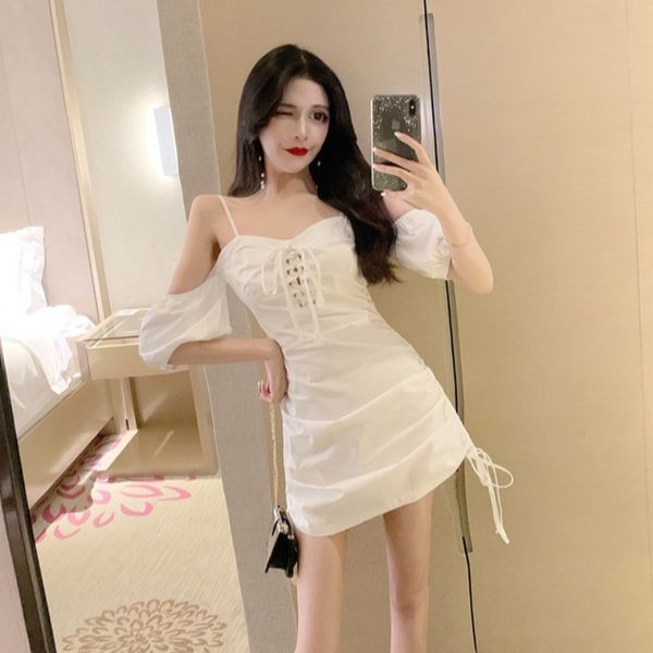 женщины dressises 2020 новый корейский стиль sexy вне шеи дизайн шнуровке высокой талии slim-fit ремень платье женская мода, White;black
женщины dressises 2020 новый корейский стиль sexy вне шеи дизайн шнуровке высокой талии slim-fit ремень платье женская мода, White;black