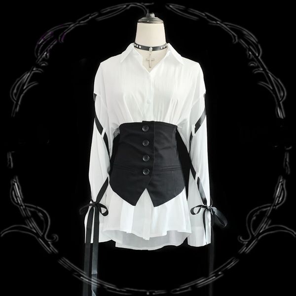 new spring autumn women gothic blouse black ribbon lace up long sleeve shirt female white
new spring autumn women gothic blouse black ribbon lace up long sleeve shirt female white