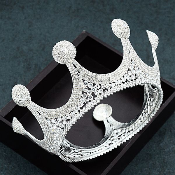 new european bridal round crowns shiny crystal wedding diadem headdress rhinestone women hair ornaments pageant prom crown ml627, Golden;white
new european bridal round crowns shiny crystal wedding diadem headdress rhinestone women hair ornaments pageant prom crown ml627, Golden;white