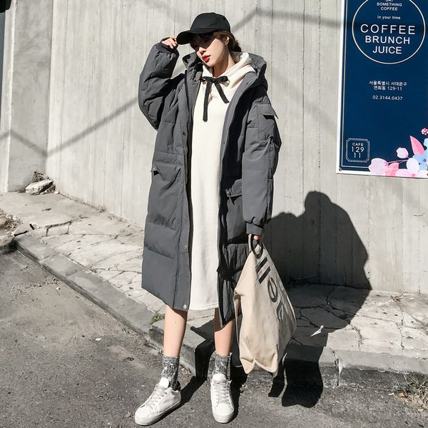 women parkas long jacket 2019 new winter loose down coat female overcoat fashion hooded warm jacket women wm210, Black
women parkas long jacket 2019 new winter loose down coat female overcoat fashion hooded warm jacket women wm210, Black