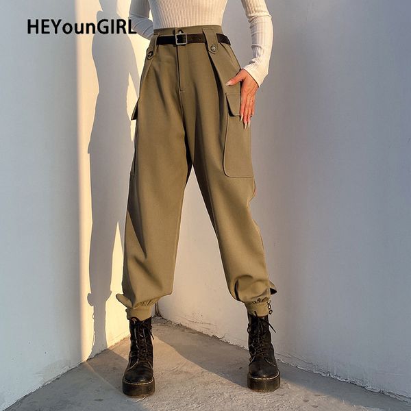 heyoungirl khaki casual loose cargo pants women pockets harajuku long trousers streetwear fashion korean harem pants capris 2020, Black;white
heyoungirl khaki casual loose cargo pants women pockets harajuku long trousers streetwear fashion korean harem pants capris 2020, Black;white