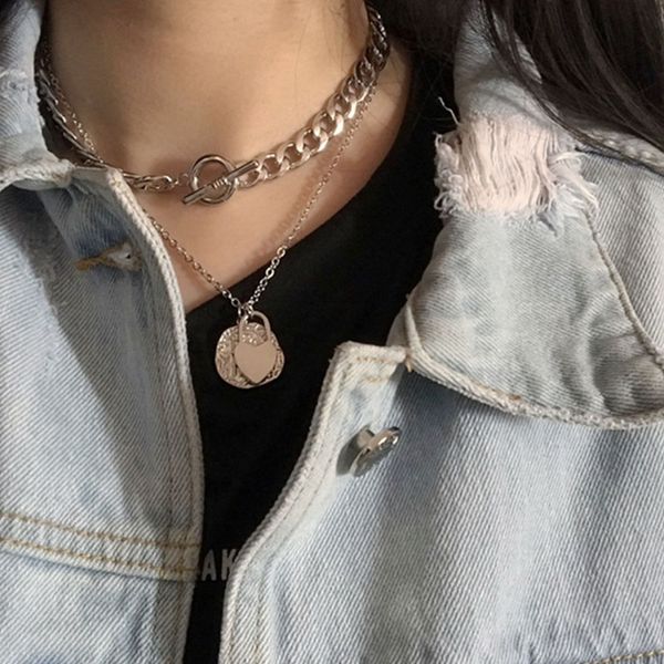 hangzhi 2020 new thick chain double layer stacked hip hop love geometric irregular pendant necklace for women and man jewelry, Silver
hangzhi 2020 new thick chain double layer stacked hip hop love geometric irregular pendant necklace for women and man jewelry, Silver