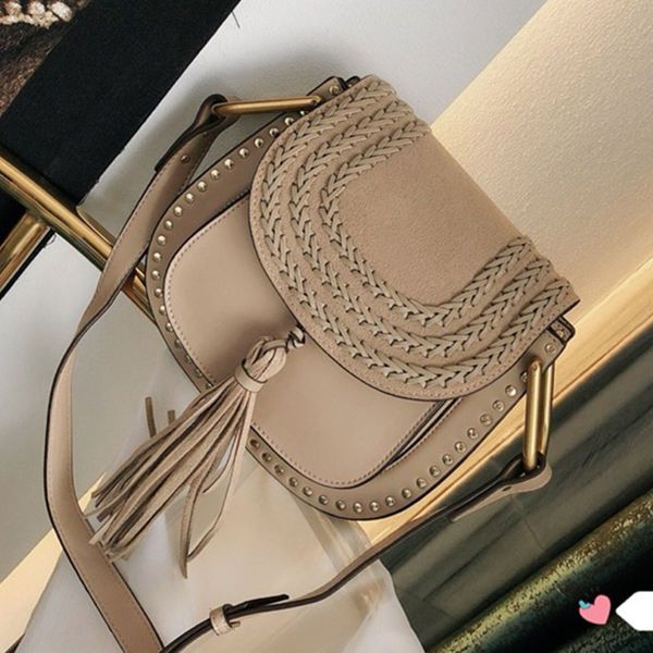 classic vintage woven saddle bag women designer handbags tassel suede braided cowhide rivet tassel shoulder bags cross body messenger bag
classic vintage woven saddle bag women designer handbags tassel suede braided cowhide rivet tassel shoulder bags cross body messenger bag