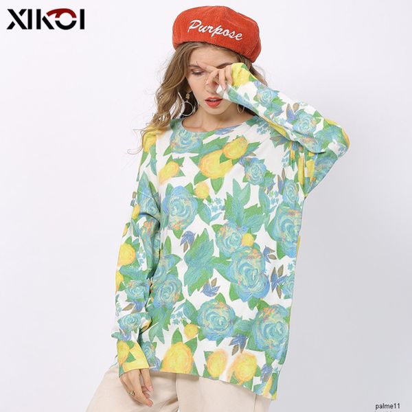 женский дизайнер xikoi sweet rose print свитер пуловер осень круглый вырез свободные свитера, Black;brown
женский дизайнер xikoi sweet rose print свитер пуловер осень круглый вырез свободные свитера, Black;brown