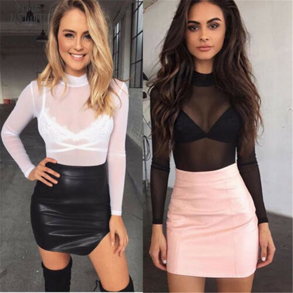 fashion womens ladies t shirts long sleeve polyester see through clubwear tulle mesh black pink red t shirt, White
fashion womens ladies t shirts long sleeve polyester see through clubwear tulle mesh black pink red t shirt, White
