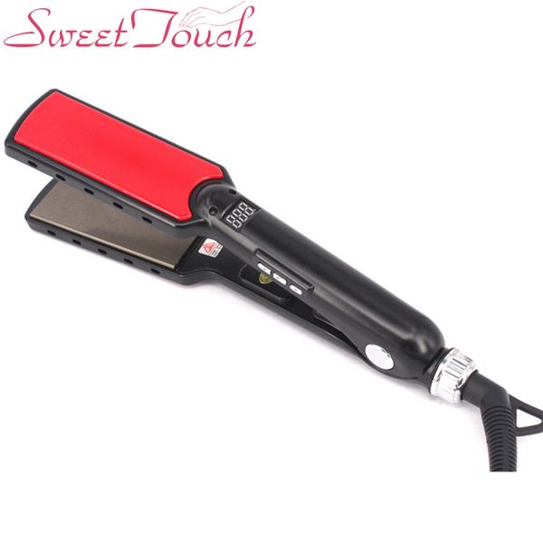 professional hair straightener high temperature wide plates keratin straightening irons styling tool titanium flat iron led dis, Black
professional hair straightener high temperature wide plates keratin straightening irons styling tool titanium flat iron led dis, Black