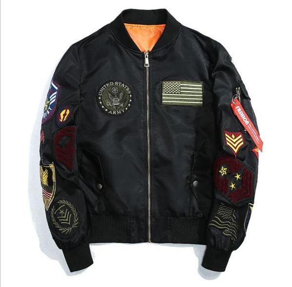 9ssbomber jacket men embroidery pilot men jacket hip hop fashion outwear autumn men coat black baseball jackets, Black;brown
9ssbomber jacket men embroidery pilot men jacket hip hop fashion outwear autumn men coat black baseball jackets, Black;brown