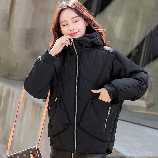 new design of korean winter jacket, cotton hat tights and short overcoat for women in 2019, Black
new design of korean winter jacket, cotton hat tights and short overcoat for women in 2019, Black