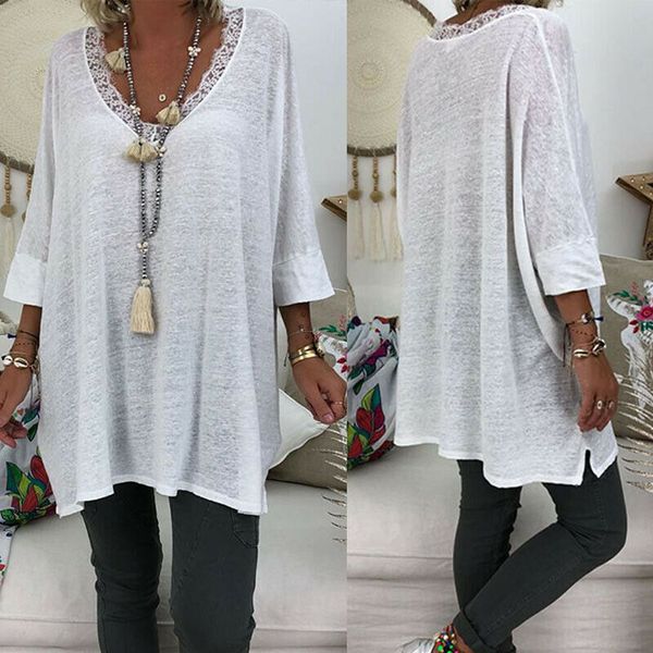 new style women blouses long sleeve v neck autumn long blouse solid loose casual lace deep v neck thin fashion 2019, White
new style women blouses long sleeve v neck autumn long blouse solid loose casual lace deep v neck thin fashion 2019, White