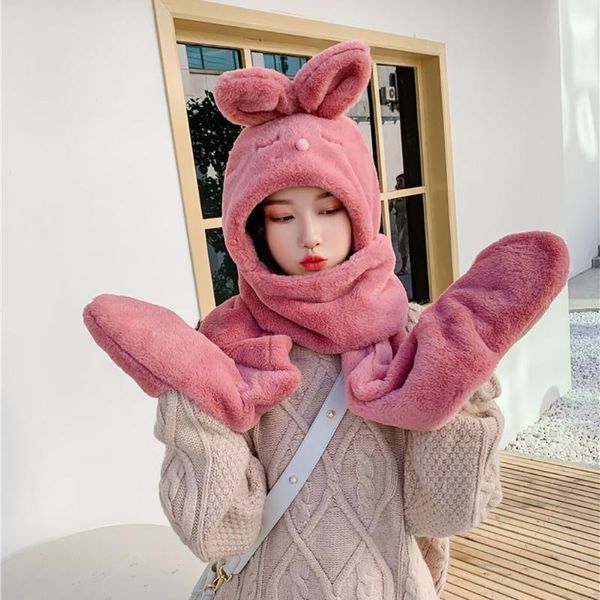 cute women autumn winter 3 in 1 set ear can move plush cap hat balaclava warm thick neck scarf full finger glove set#g3, Blue;gray
cute women autumn winter 3 in 1 set ear can move plush cap hat balaclava warm thick neck scarf full finger glove set#g3, Blue;gray