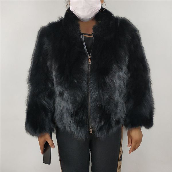 women's fur & faux real coat stand coller zipper small piece of height 50 cm sleeve 55cmwinter women, Black
women's fur & faux real coat stand coller zipper small piece of height 50 cm sleeve 55cmwinter women, Black