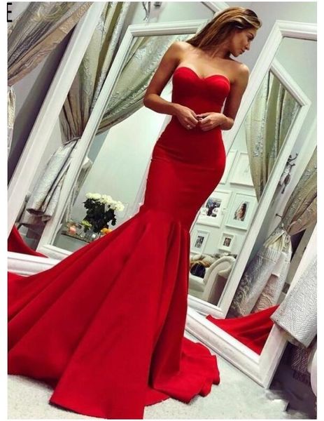 2020 red satin mermaid evening dresses sweetheart ruched stain backless long party prom dresses formal evening gowns robe de mariee, Black
2020 red satin mermaid evening dresses sweetheart ruched stain backless long party prom dresses formal evening gowns robe de mariee, Black