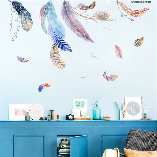 wall colorful feather modern sticker for living style room sofa tv background wall decoration mural decals wallpaper stickers
wall colorful feather modern sticker for living style room sofa tv background wall decoration mural decals wallpaper stickers