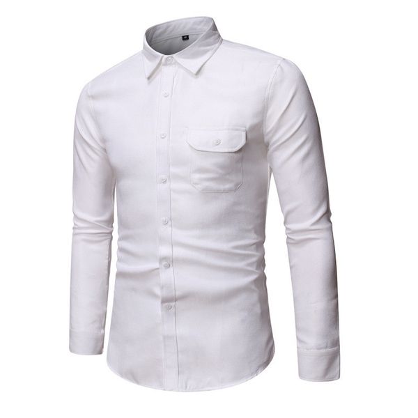 men's casual shirts solid color slim single-breasted shirt fashion business wedding banquet formal, White;black
men's casual shirts solid color slim single-breasted shirt fashion business wedding banquet formal, White;black