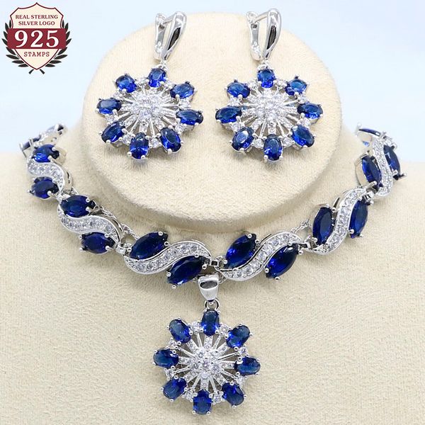 new arrivals 925 silver wedding jewelry sets for women royal blue white zircon necklace pendant bracelet earrings christmas gift
new arrivals 925 silver wedding jewelry sets for women royal blue white zircon necklace pendant bracelet earrings christmas gift