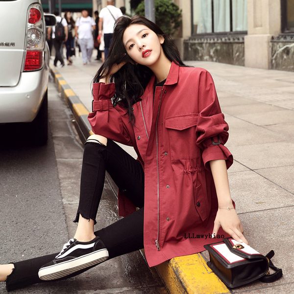 fashion trench coat for women 2020 spring autumn korean version of the waist loose tooling office lady jacket z474, Black;brown
fashion trench coat for women 2020 spring autumn korean version of the waist loose tooling office lady jacket z474, Black;brown