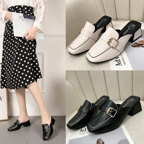 half-slipper female summer wear 2020 new wave lazy half-thick thick with fashionable korean wild sandals, Black
half-slipper female summer wear 2020 new wave lazy half-thick thick with fashionable korean wild sandals, Black