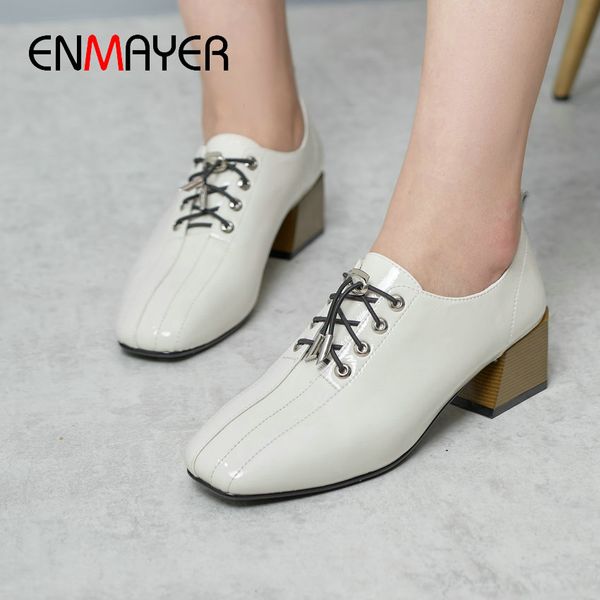 enmayer 2019 основные лакированной кожи площади toe женская обувь lace-up женщины насосы повседневная квадратным каблуком classics шитье жен, Black
enmayer 2019 основные лакированной кожи площади toe женская обувь lace-up женщины насосы повседневная квадратным каблуком classics шитье жен, Black