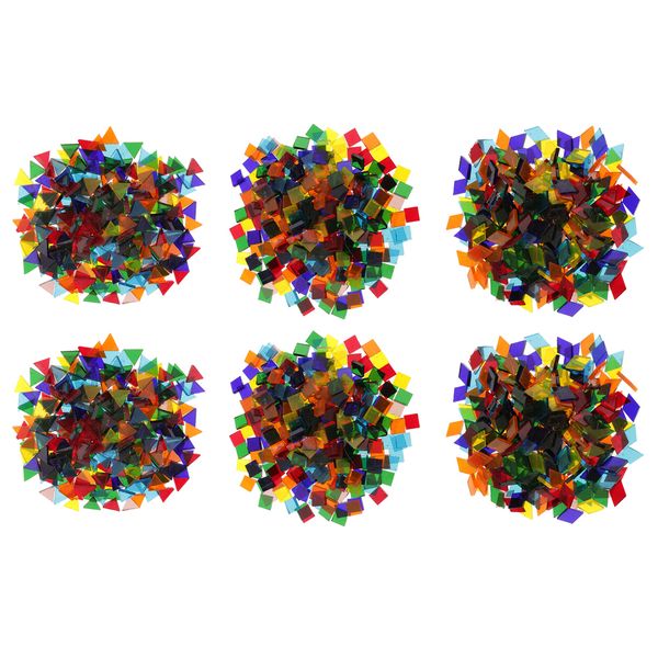 960g clear glass mosaic tiles for diy crafts triangle/square/rhombus