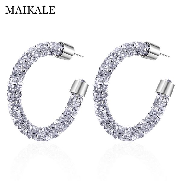 maikale large c shape hoop earrings for girls austrian crystal silver fashion jewelry shiny rhineston round earrings for women, Golden;silver
maikale large c shape hoop earrings for girls austrian crystal silver fashion jewelry shiny rhineston round earrings for women, Golden;silver
