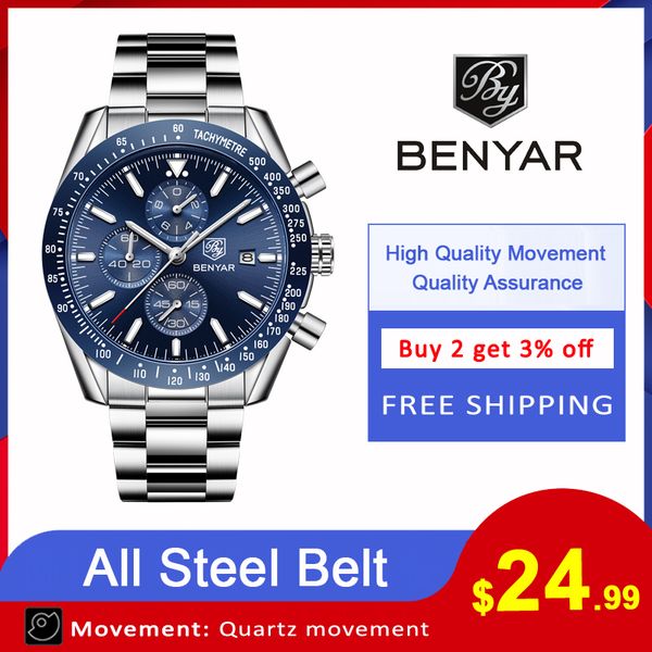 men business benyar watch masculino full steel quartz men watch brand casual waterproof sports luxury relogio watches clock parfs, Slivery;brown
men business benyar watch masculino full steel quartz men watch brand casual waterproof sports luxury relogio watches clock parfs, Slivery;brown