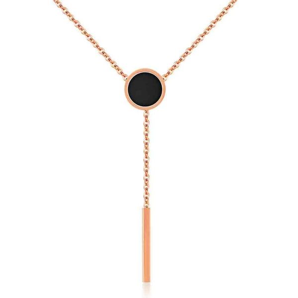 jeemango rose gold color female round black cake necklace titanium steel tassel pendant neckalce for christmas gift ogx1275, Silver
jeemango rose gold color female round black cake necklace titanium steel tassel pendant neckalce for christmas gift ogx1275, Silver
