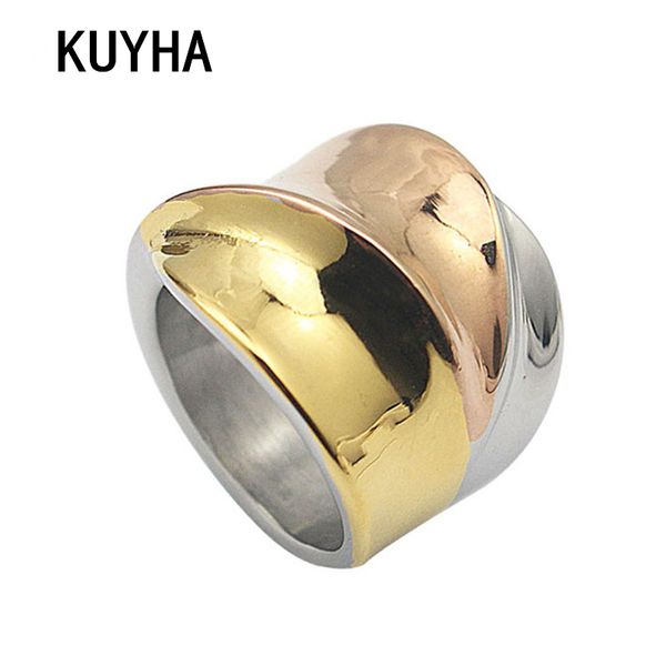 stainless steel rings for women size 6, 7, 8, 9 gold/rose gold silver color 3 color mix big irregular bague jewelry, Golden;silver
stainless steel rings for women size 6, 7, 8, 9 gold/rose gold silver color 3 color mix big irregular bague jewelry, Golden;silver