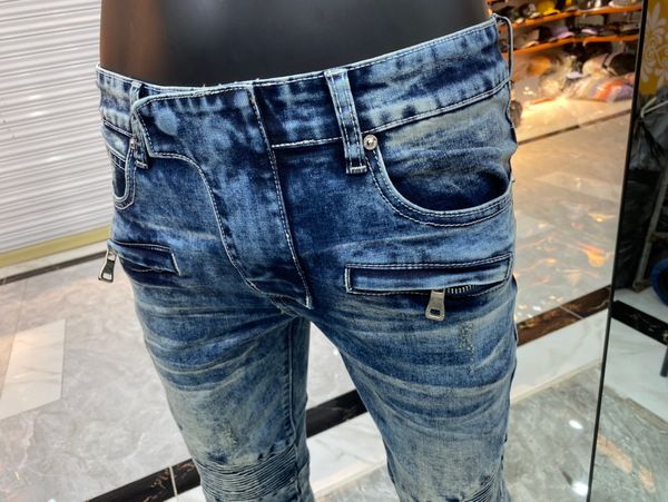 new mens designer rock jeans ripped blue stripe vintage style hole fashion mens jeans slim motorcycle biker causal mens hip hop pants
new mens designer rock jeans ripped blue stripe vintage style hole fashion mens jeans slim motorcycle biker causal mens hip hop pants