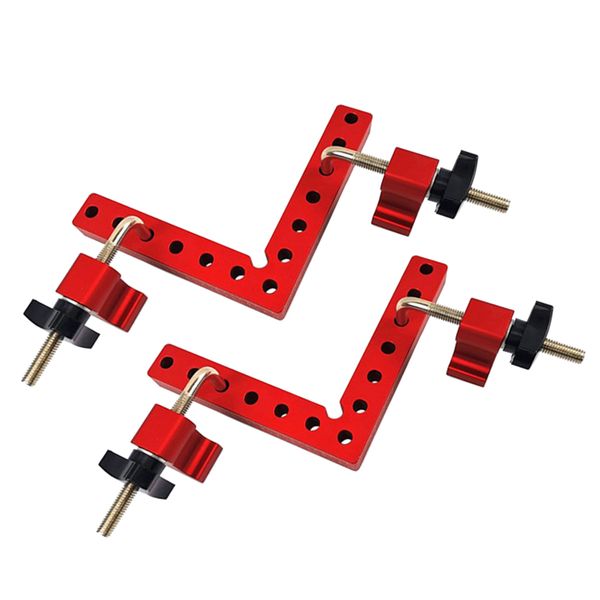 2x corner clamps for woodworking, made of aluminium alloy, designed to help holds joints secure and squarely at an exact 90 degrees
2x corner clamps for woodworking, made of aluminium alloy, designed to help holds joints secure and squarely at an exact 90 degrees