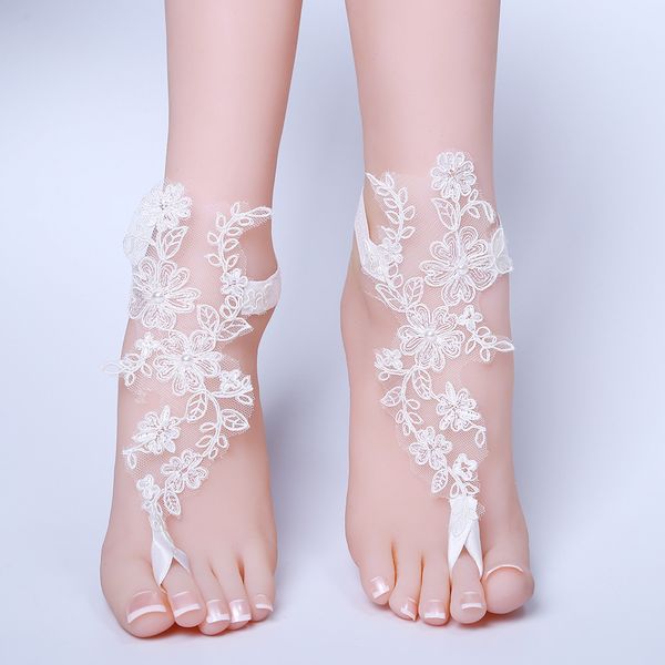 1 pair wedding bridal foot jewelry chain lace pearl anklets decor chain women lady beach barefoot sandals shoes accessories, Red;blue
1 pair wedding bridal foot jewelry chain lace pearl anklets decor chain women lady beach barefoot sandals shoes accessories, Red;blue