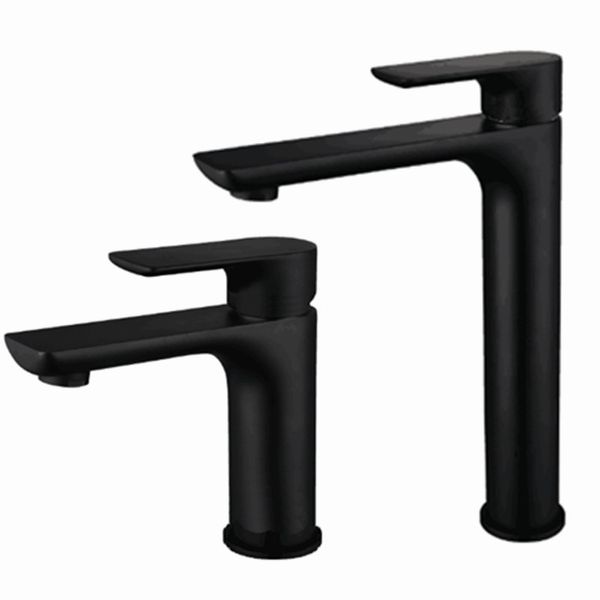 

Two Size Bathroom Faucet Black Solid Brass Bathroom Solid Basin Faucet Cold and Hot Water Mixer Single Handle Tap
