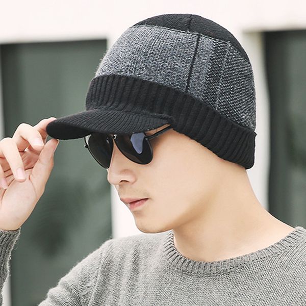 men winter warm cap with scarf knit visor beanie fleece lined cap with brim knitted scarf th36, Blue;gray
men winter warm cap with scarf knit visor beanie fleece lined cap with brim knitted scarf th36, Blue;gray