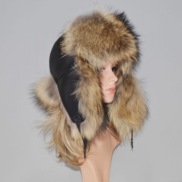 luxury winter russian real fox fur hat warm soft quality 100% real raccoon fur bombers cap real sheepskin leather hat, Blue;gray
luxury winter russian real fox fur hat warm soft quality 100% real raccoon fur bombers cap real sheepskin leather hat, Blue;gray