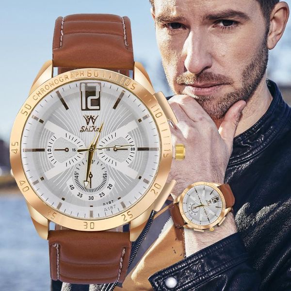 luxury men business watch large dial watch fashion quartz leather belt wristwatch reloj hombre men casual slim erkek saat, Slivery;brown
luxury men business watch large dial watch fashion quartz leather belt wristwatch reloj hombre men casual slim erkek saat, Slivery;brown