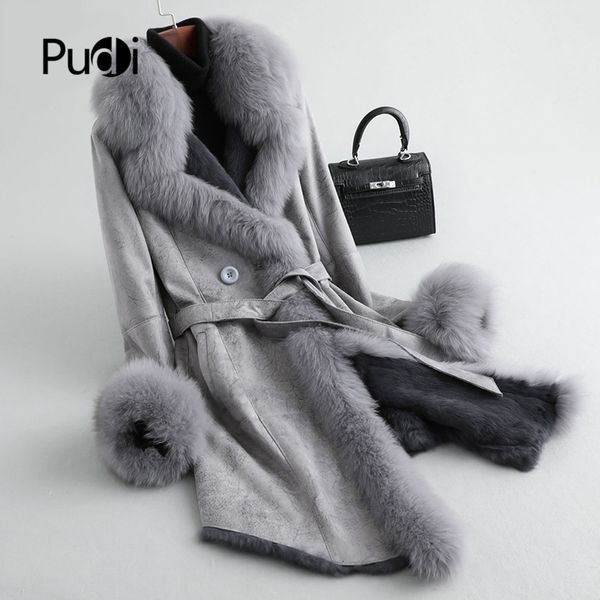 pudi a89104 women polyester fabric coat lady fur collar fur lining leisure fall/winter wool long outwear, Black
pudi a89104 women polyester fabric coat lady fur collar fur lining leisure fall/winter wool long outwear, Black