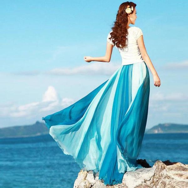 2020 spring summer chiffon skirts womens elastic high waist flowing skirt long bohemian skirt female jupe longue l#, Black
2020 spring summer chiffon skirts womens elastic high waist flowing skirt long bohemian skirt female jupe longue l#, Black