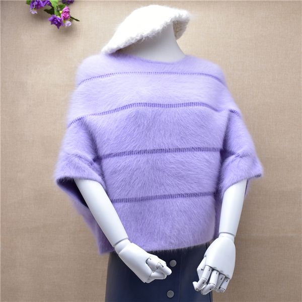 new elegant women female batwing half sleeve sweater o neck hair angora mink knitting blue pullover autumn short clothes, White;black
new elegant women female batwing half sleeve sweater o neck hair angora mink knitting blue pullover autumn short clothes, White;black