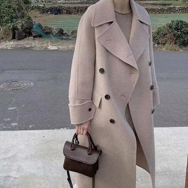 2019 winter korea new fashion casual plus size handmade high end double-sided long double-breasted wool coat women woolen jacket, Black
2019 winter korea new fashion casual plus size handmade high end double-sided long double-breasted wool coat women woolen jacket, Black