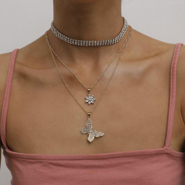 diezi elegant flower butterfly pendant gold color necklaces crystal choker clavicle necklaces for women ladies jewelry fashion, Silver
diezi elegant flower butterfly pendant gold color necklaces crystal choker clavicle necklaces for women ladies jewelry fashion, Silver