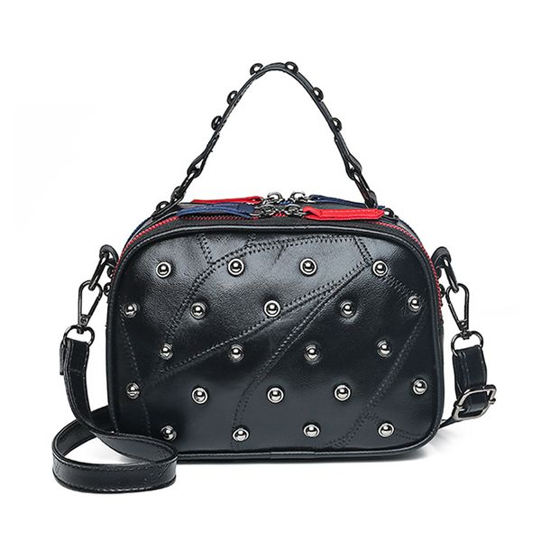 100% натуральная кожа заклепки сумка для женщин crossbody сумки стиль дамы тотализатор щитовые овчины молния плечо сумка
100% натуральная кожа заклепки сумка для женщин crossbody сумки стиль дамы тотализатор щитовые овчины молния плечо сумка