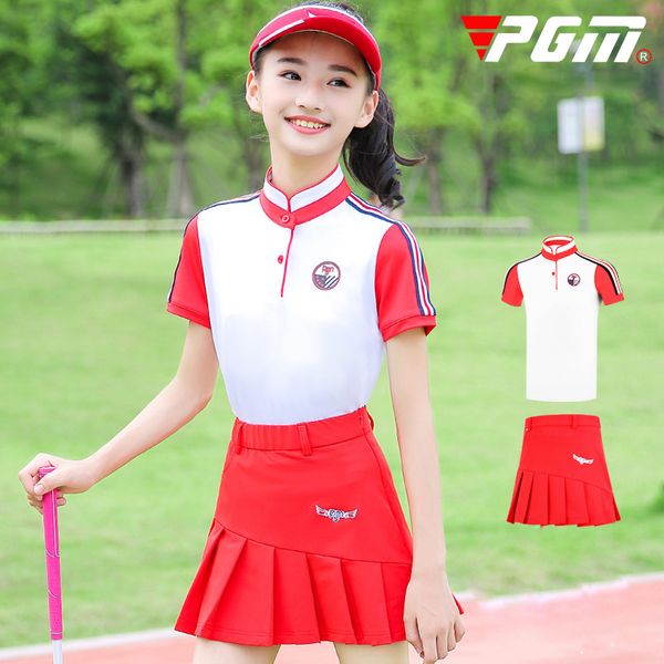 pgm girls summer golf skirts set short sleeve slim soft shirt pleated skirt children girls sportswear golf clothing d0787, Black;blue
pgm girls summer golf skirts set short sleeve slim soft shirt pleated skirt children girls sportswear golf clothing d0787, Black;blue