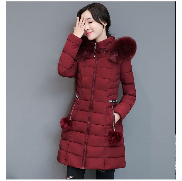 nice winter jacket women parka fur collar thicken keep warm hooded long slim solid down cotton coat jacket women outwear parkas, Black
nice winter jacket women parka fur collar thicken keep warm hooded long slim solid down cotton coat jacket women outwear parkas, Black