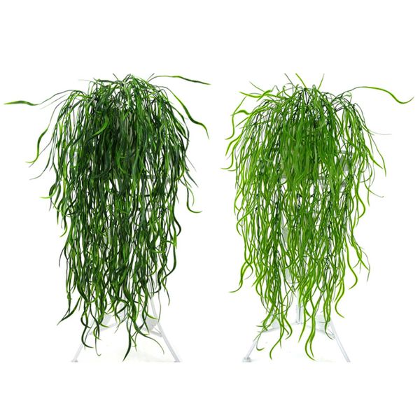 

95cm flattened grass rattan artificial green leaves simulation plants for home garden wedding decoration floral fake flower vine