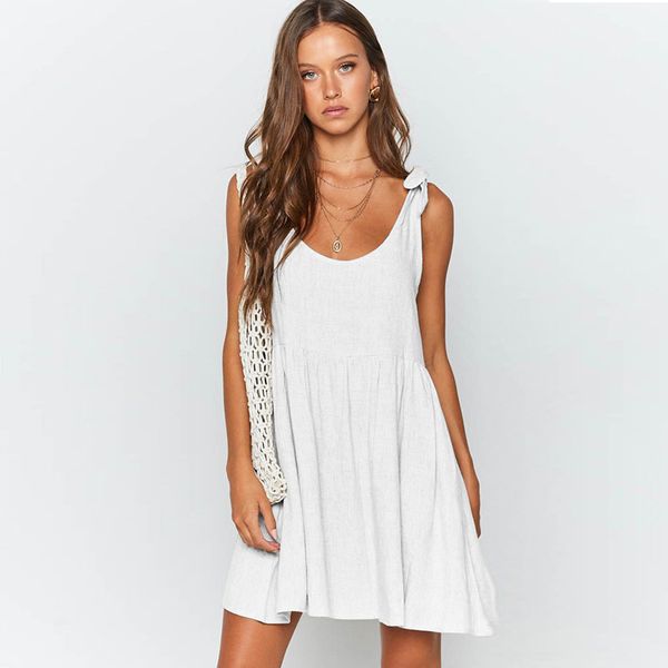 2019 solid color sleeveless pockets o-neck sundress women's summer casual loose dress fashion plus size, Black;gray
2019 solid color sleeveless pockets o-neck sundress women's summer casual loose dress fashion plus size, Black;gray