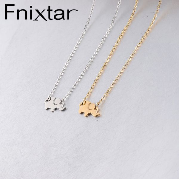 fnixtar stainless steel small elephant necklace animal link chain necklaces fashion women jewelry 2piece/lot, Silver
fnixtar stainless steel small elephant necklace animal link chain necklaces fashion women jewelry 2piece/lot, Silver