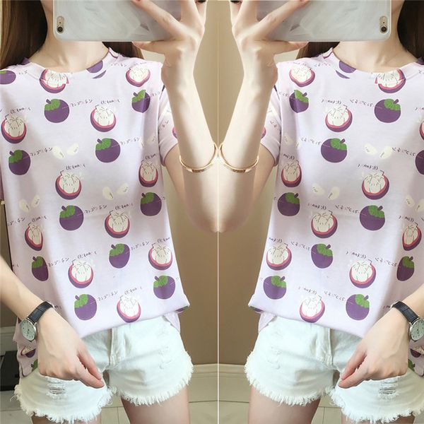 2020 summer fashion women's casual o-neck short sleeve blouse fun fruit print blouse shirt blusas ladies femininas clothing @c, White
2020 summer fashion women's casual o-neck short sleeve blouse fun fruit print blouse shirt blusas ladies femininas clothing @c, White