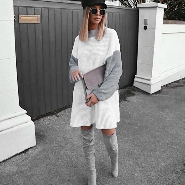 fashion turtleneck sweater women's casual solid color blocking full sleeve lazy loose warm sweater sueter mujer invierno 2019, White;black
fashion turtleneck sweater women's casual solid color blocking full sleeve lazy loose warm sweater sueter mujer invierno 2019, White;black
