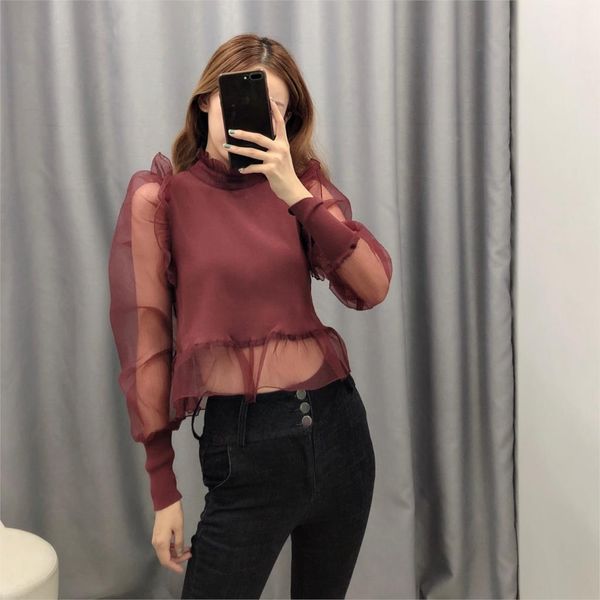 foridol mesh tulle crop blouses womem ruffle vintage blouses shirts puff sleeve knitted peplum women pullovers, White
foridol mesh tulle crop blouses womem ruffle vintage blouses shirts puff sleeve knitted peplum women pullovers, White