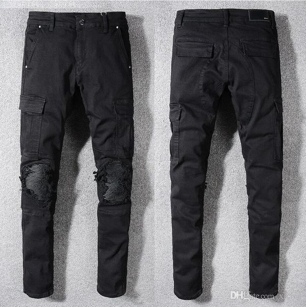 mens fold black skinny jeans fashion designer pocket cargo distressed slim fit motorcycle biker hole beggar hip hop denim pants 576, Blue
mens fold black skinny jeans fashion designer pocket cargo distressed slim fit motorcycle biker hole beggar hip hop denim pants 576, Blue